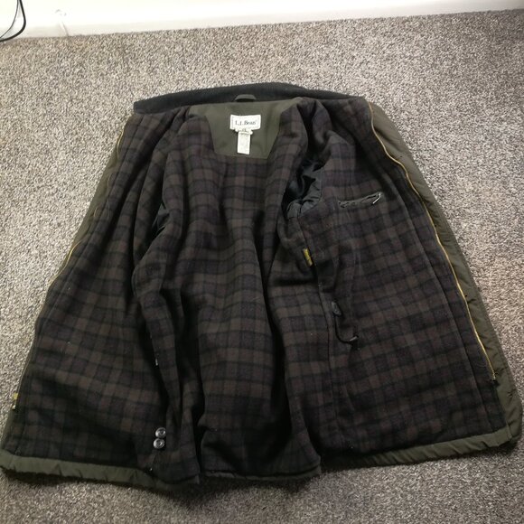 Vintage LL Bean Jacket Chore Barn Wool Cashmere Flannel Blanket Lined Mens Large - Picture 3 of 10